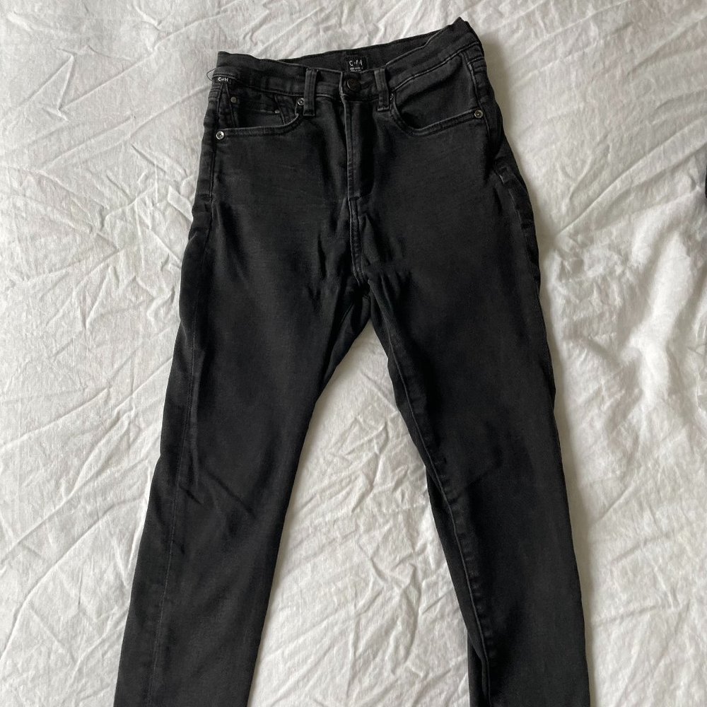 Citizens of Humanity Liya High Rise Classic Fit Black Crop Jean Size 28